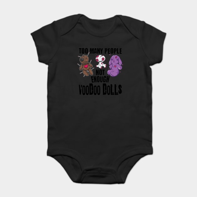 Too Many People funny voodoo doll design Baby Bodysuit by Luxinda